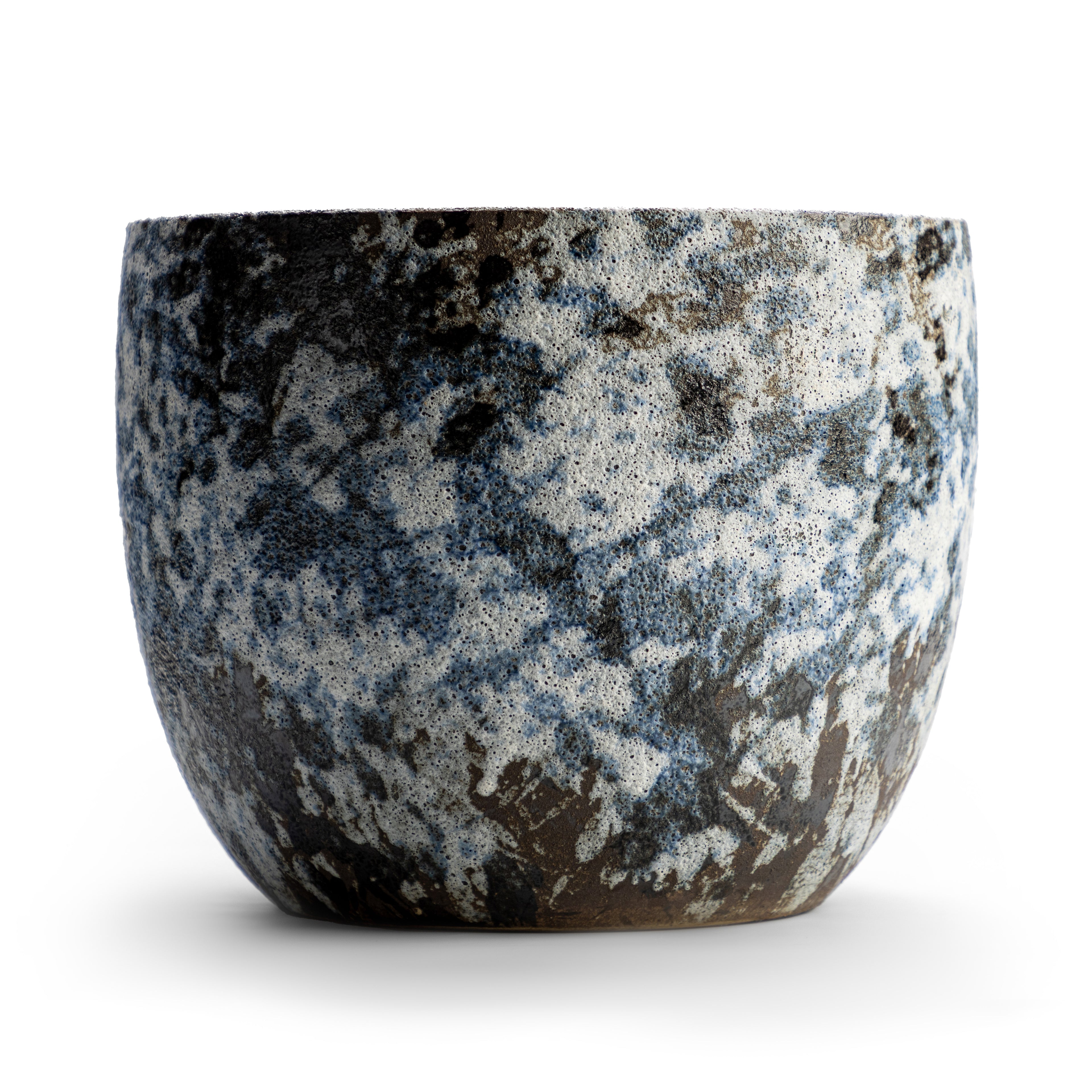 Blue Splatter Pot