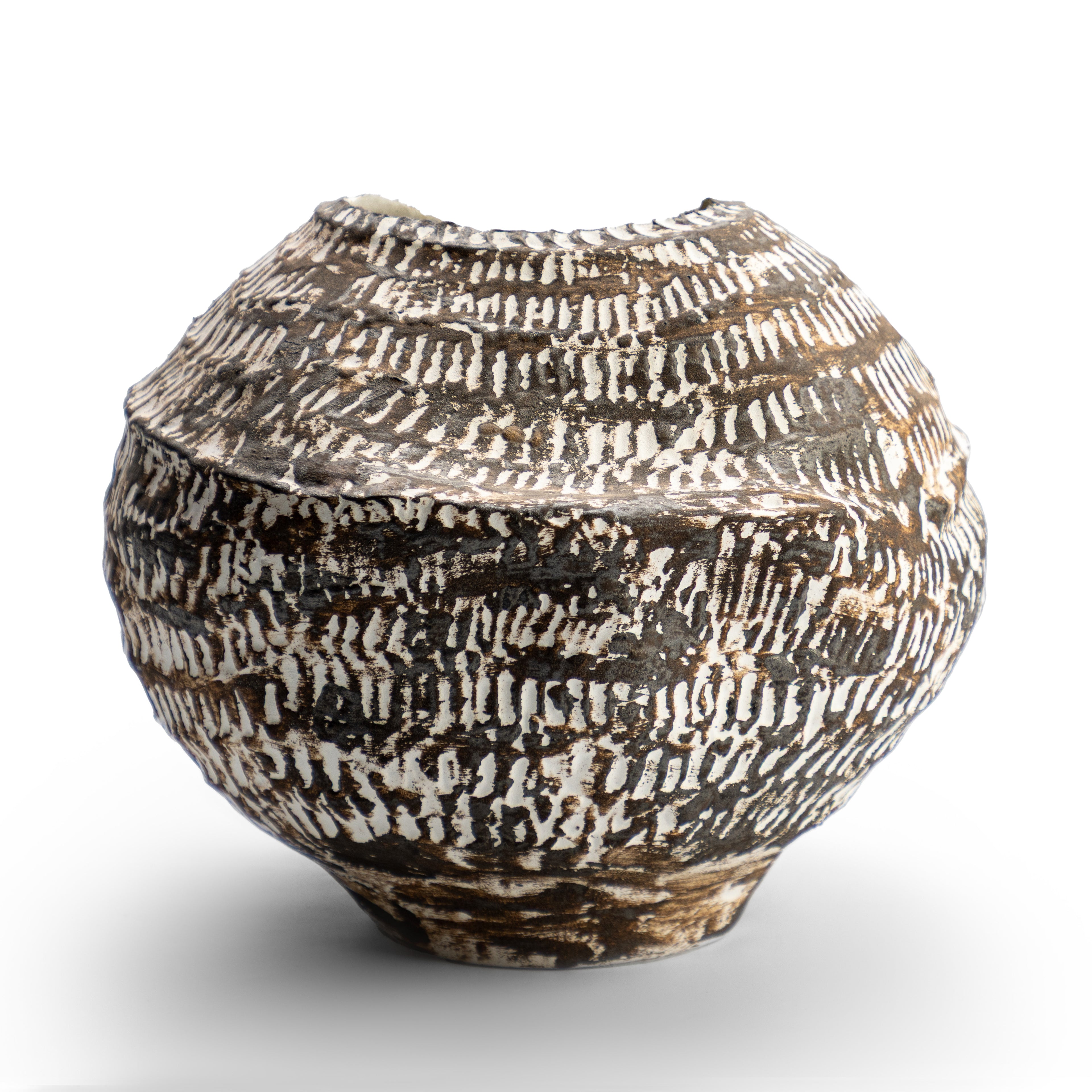 Asymmetrical Textured Pot