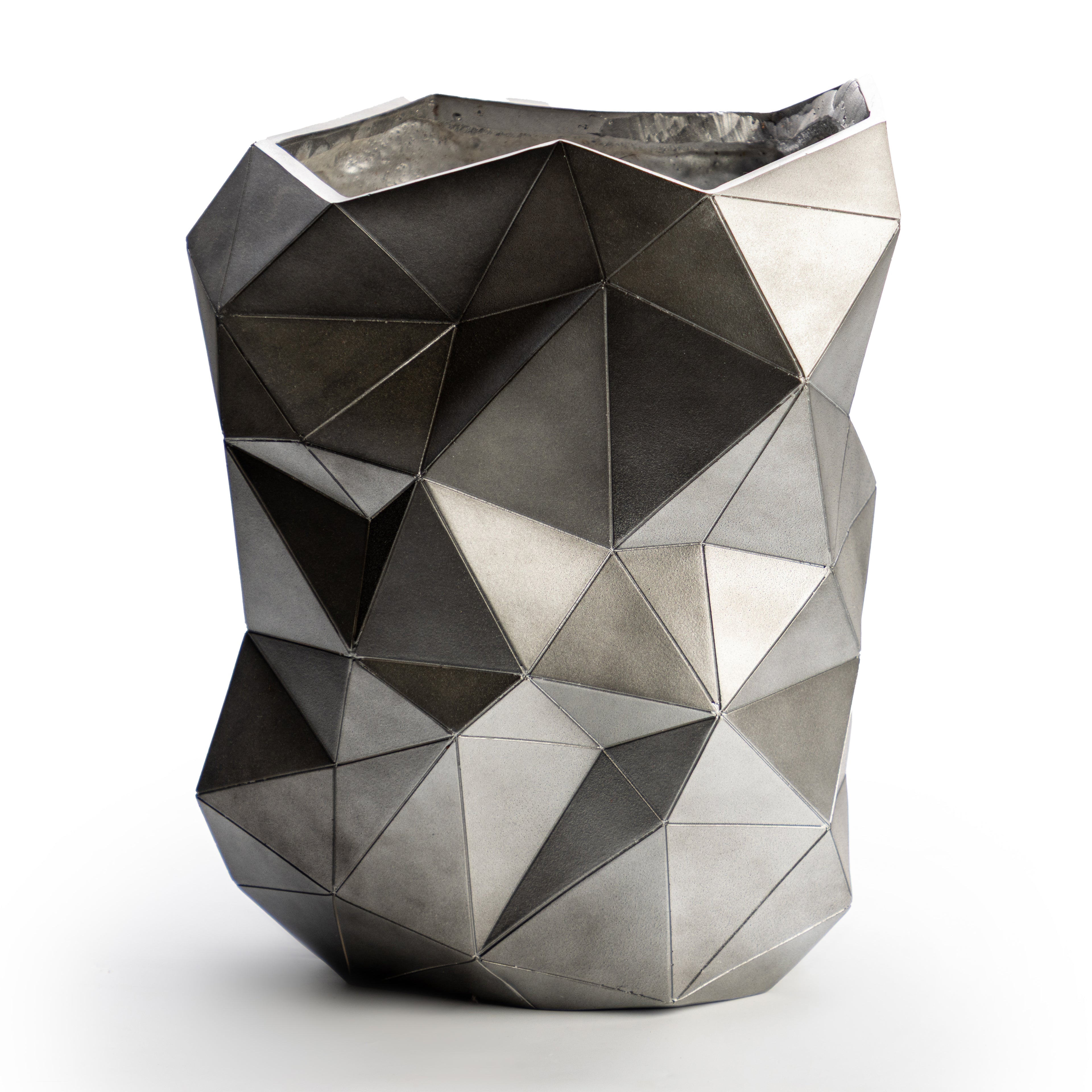 Geometrical Metallic Finish Vase
