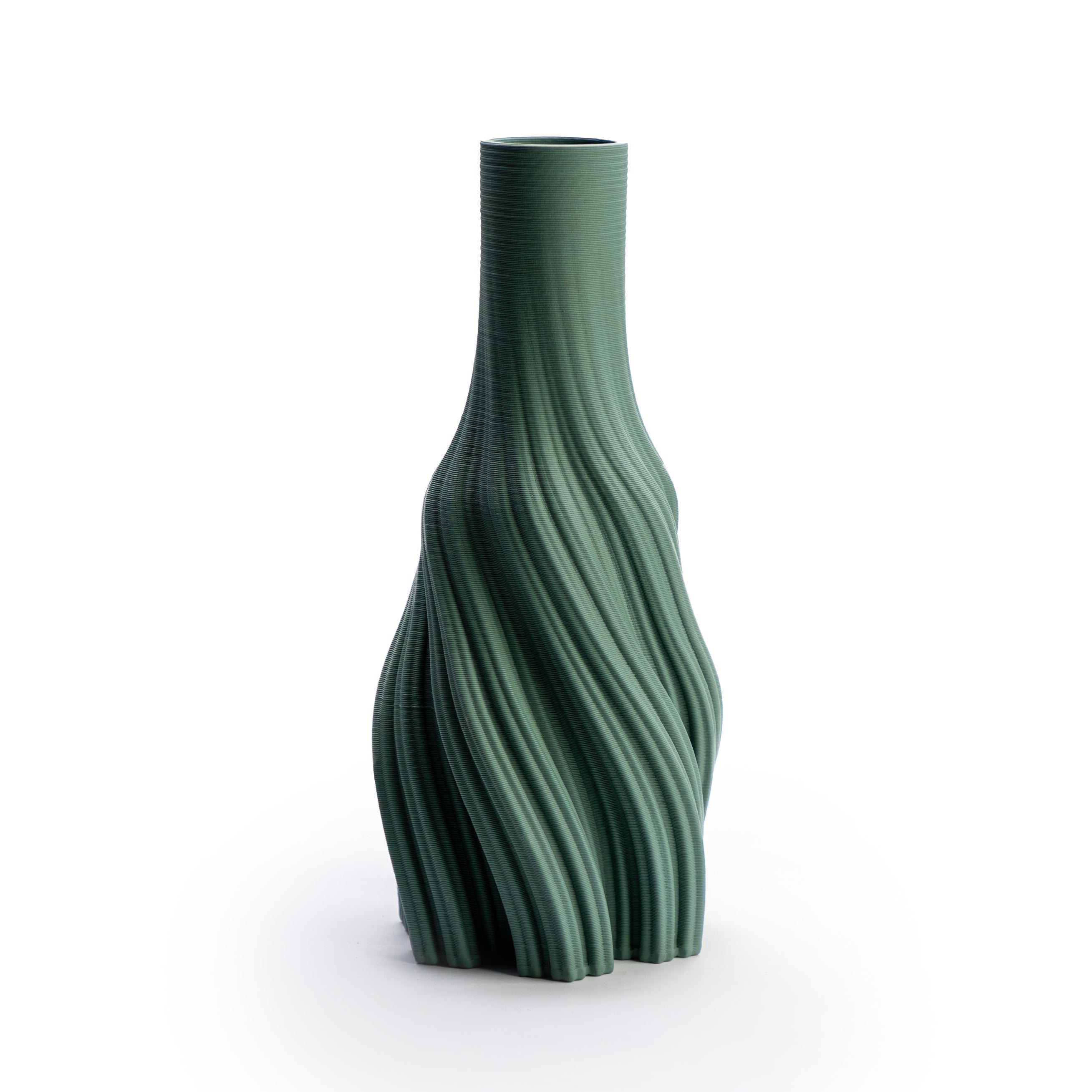 Green Swirl Textured Vase