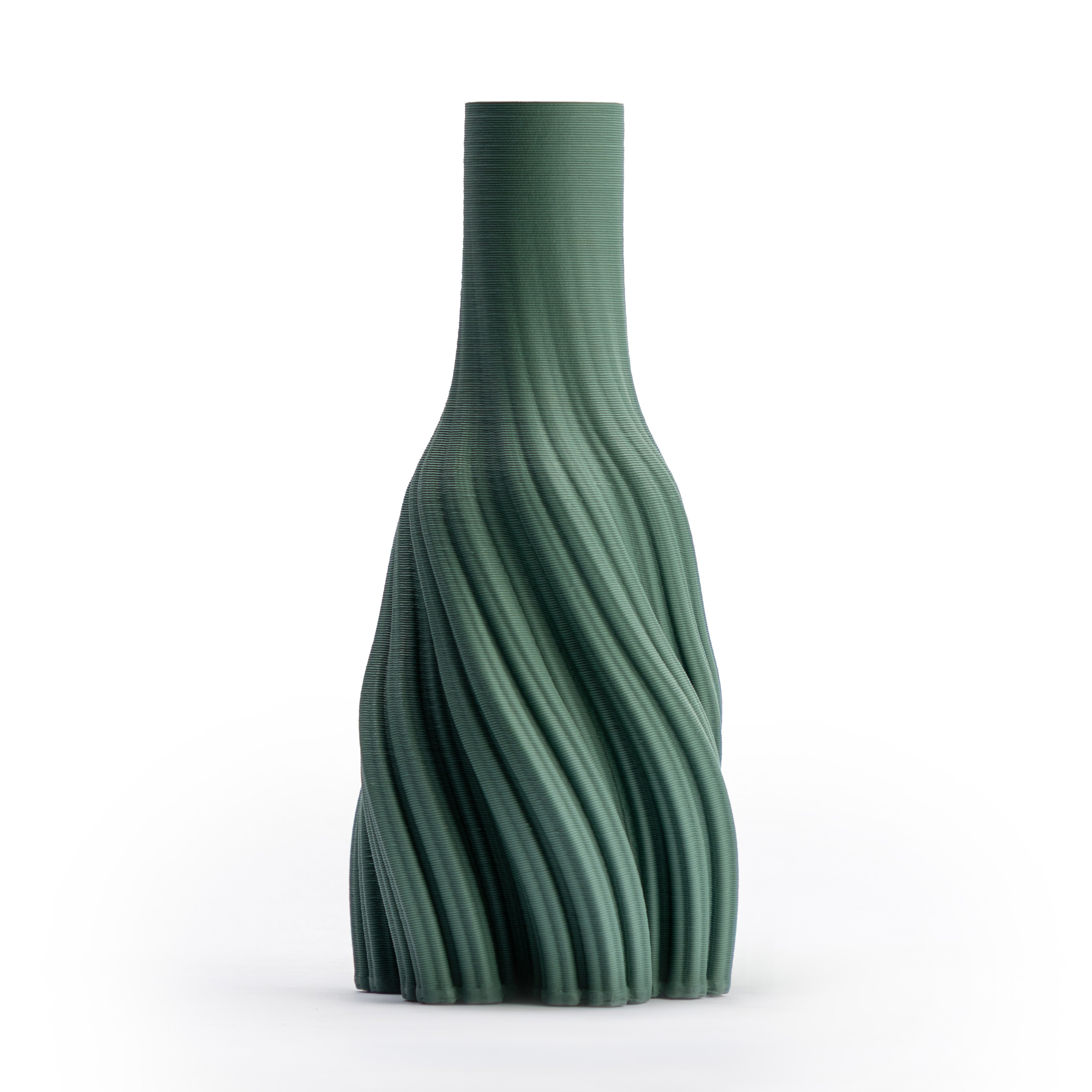 Green Swirl Texture Vase