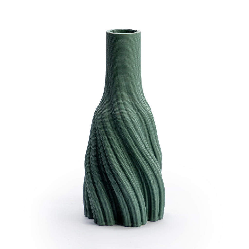 Green Swirl Texture Vase