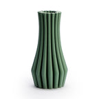Green Ribbed Vase