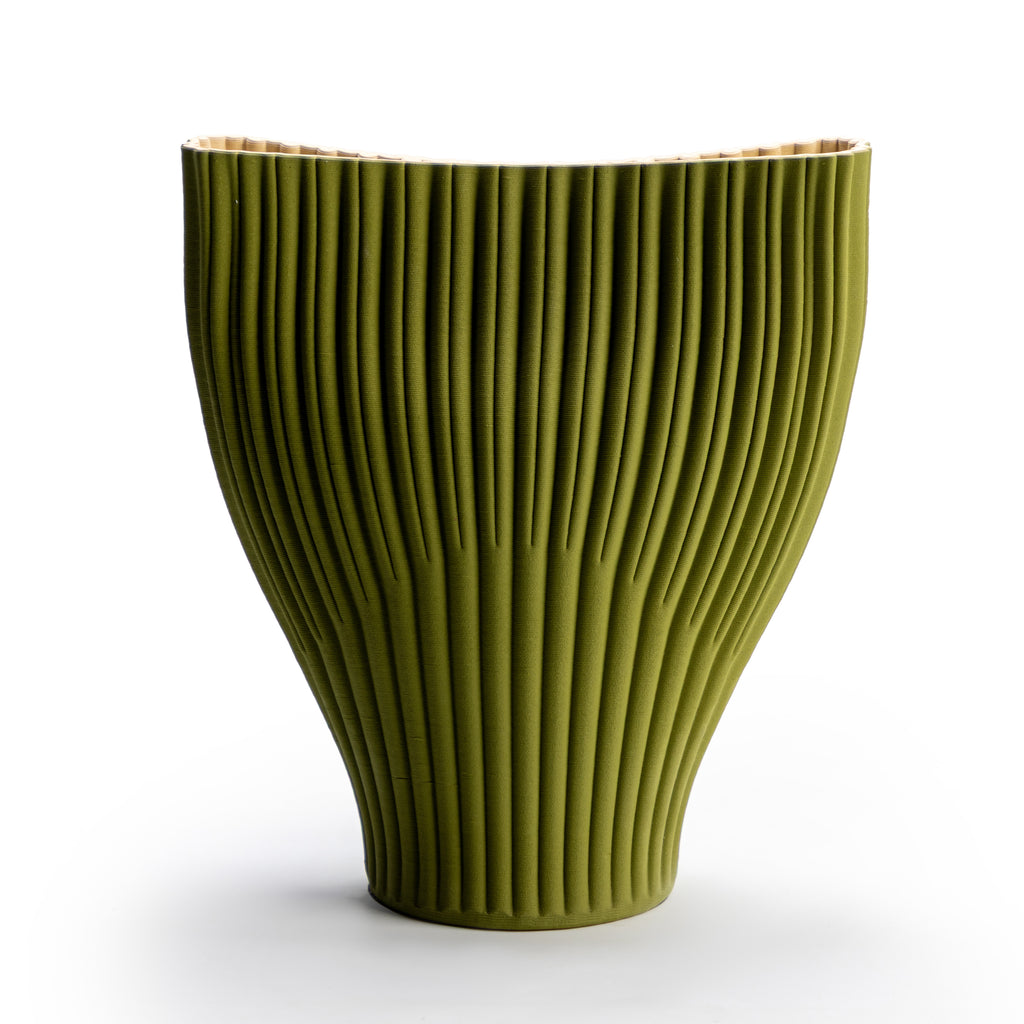 Green Ribbed Vessel