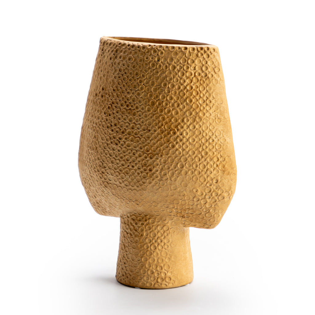 Textured Yellow Vase