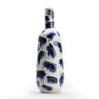White and Blue Abstract Vase
