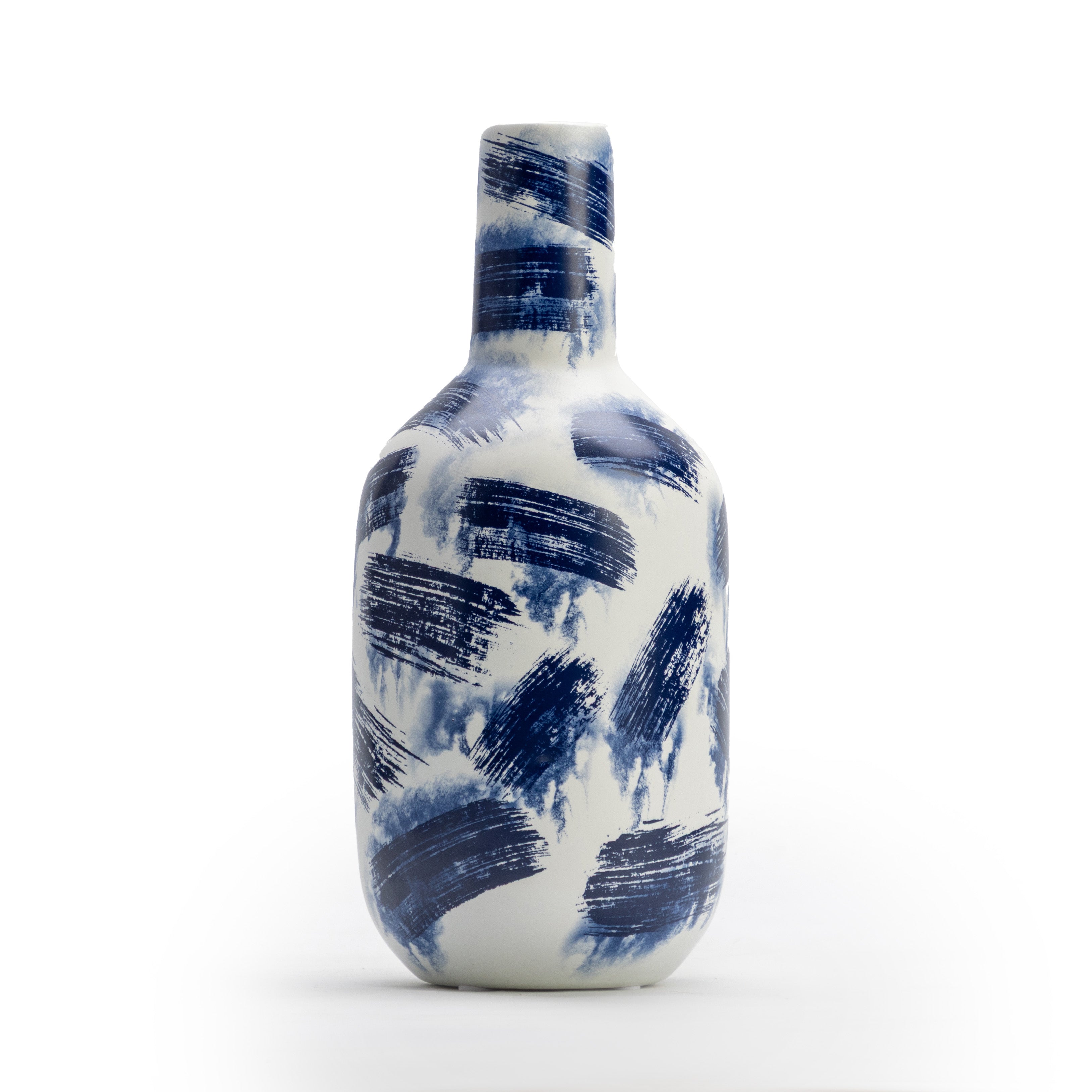 White and Blue Abstract Vase