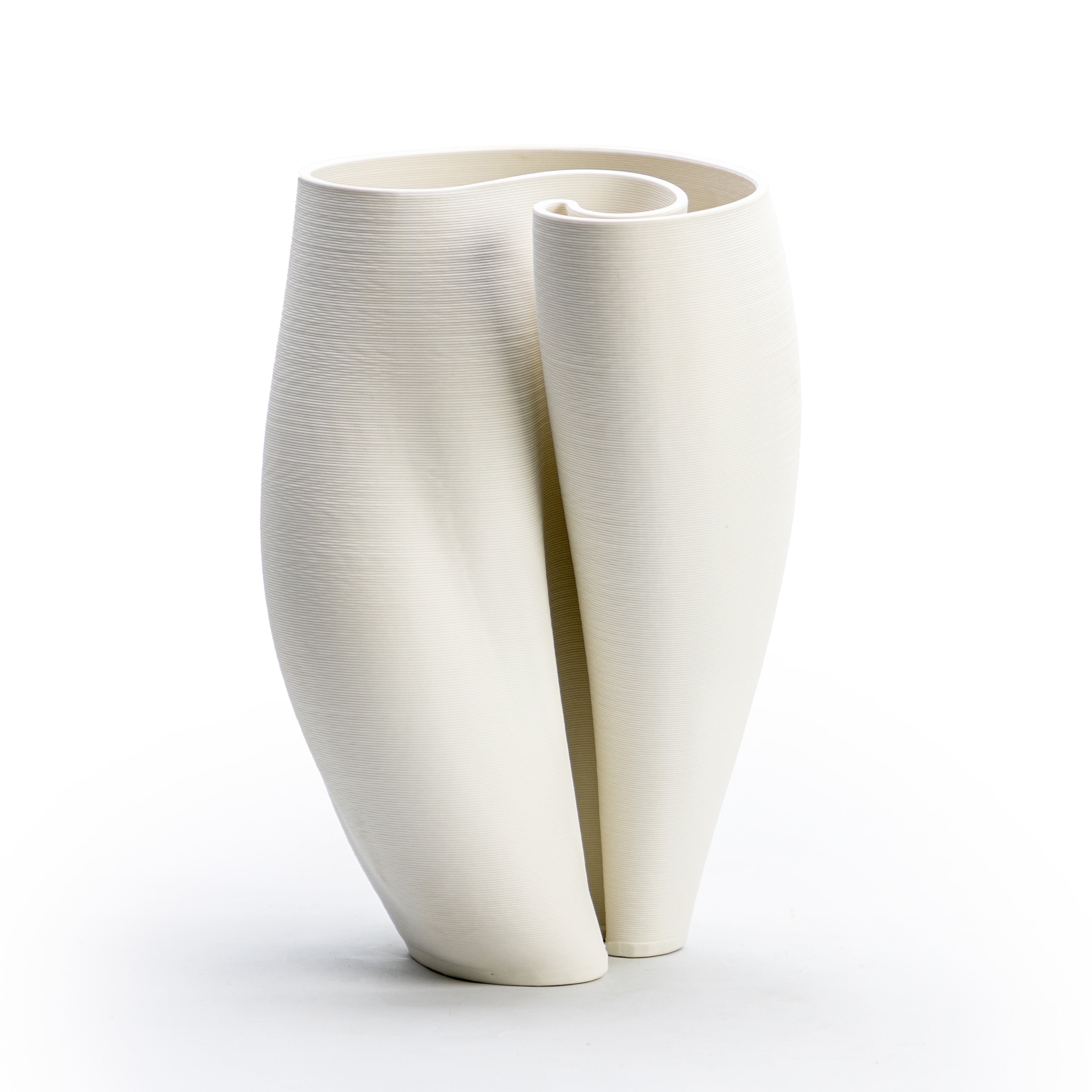 White Shell Swirl Vase