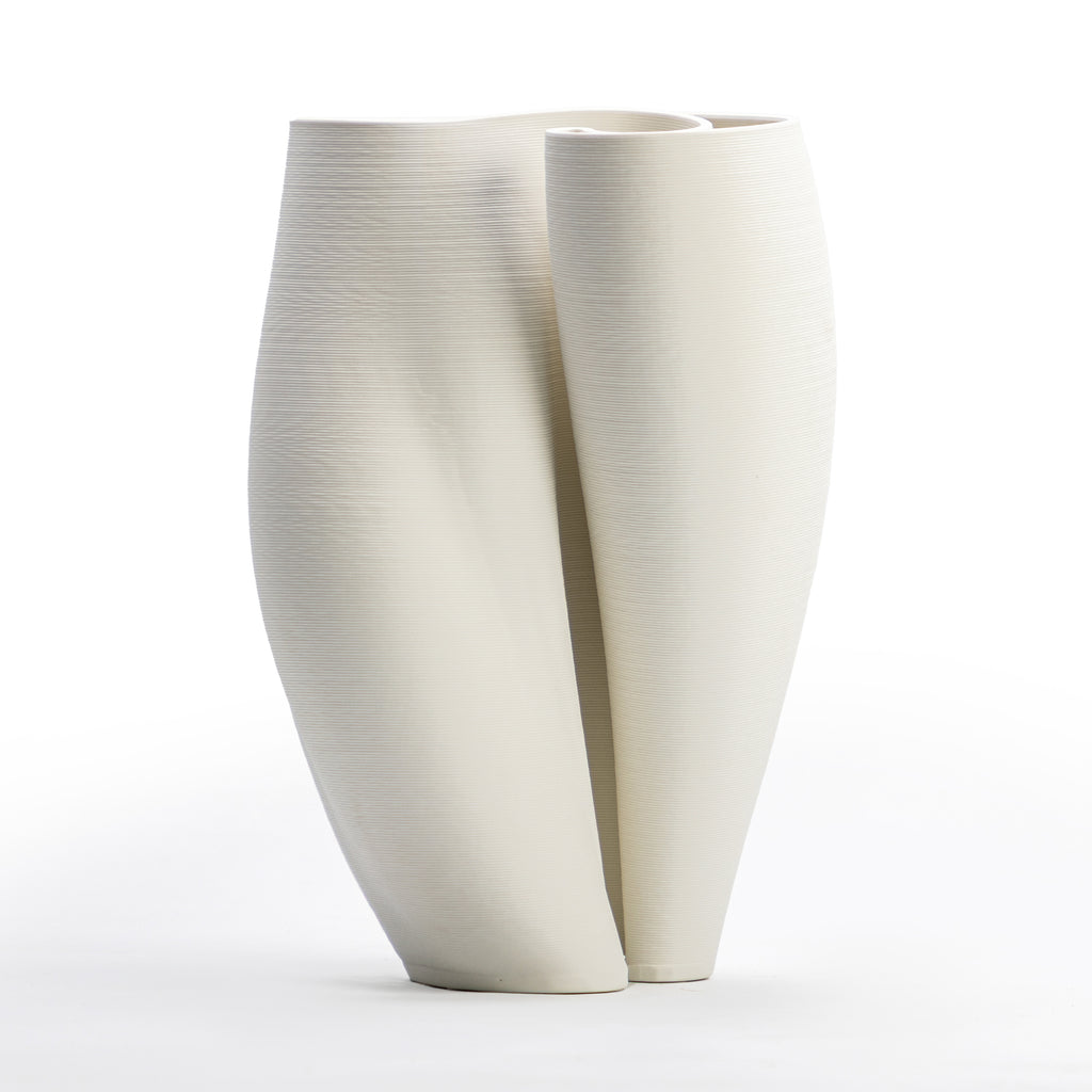 White Shell Swirl Vase