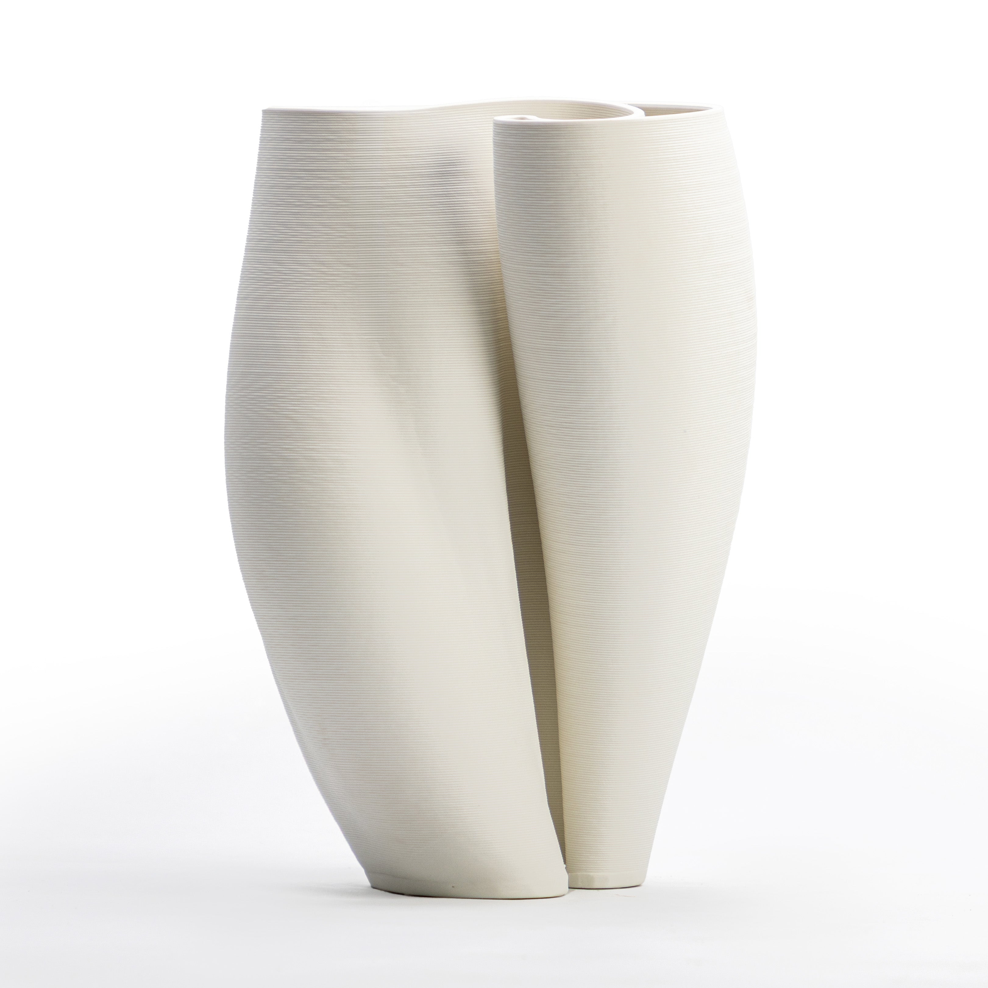 White Shell Swirl Vase