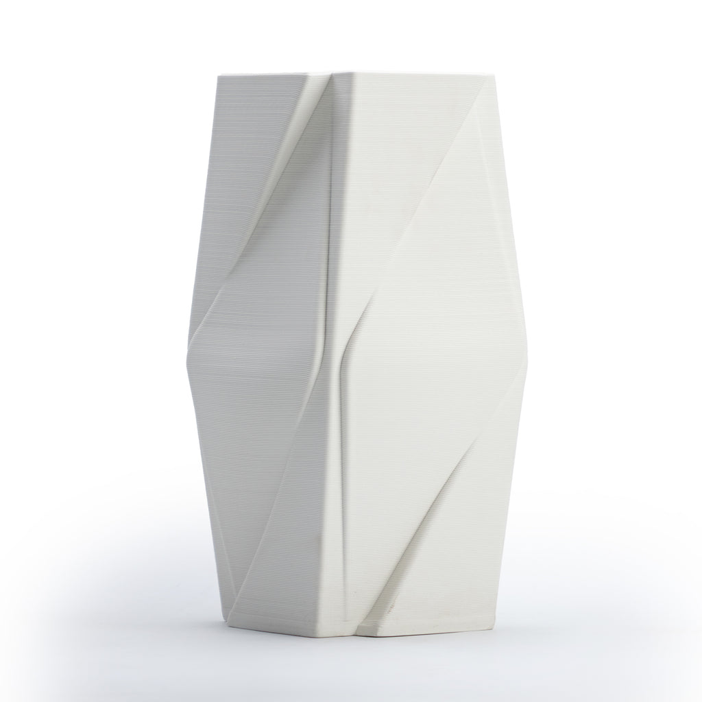 White Abstract Geometric Vase