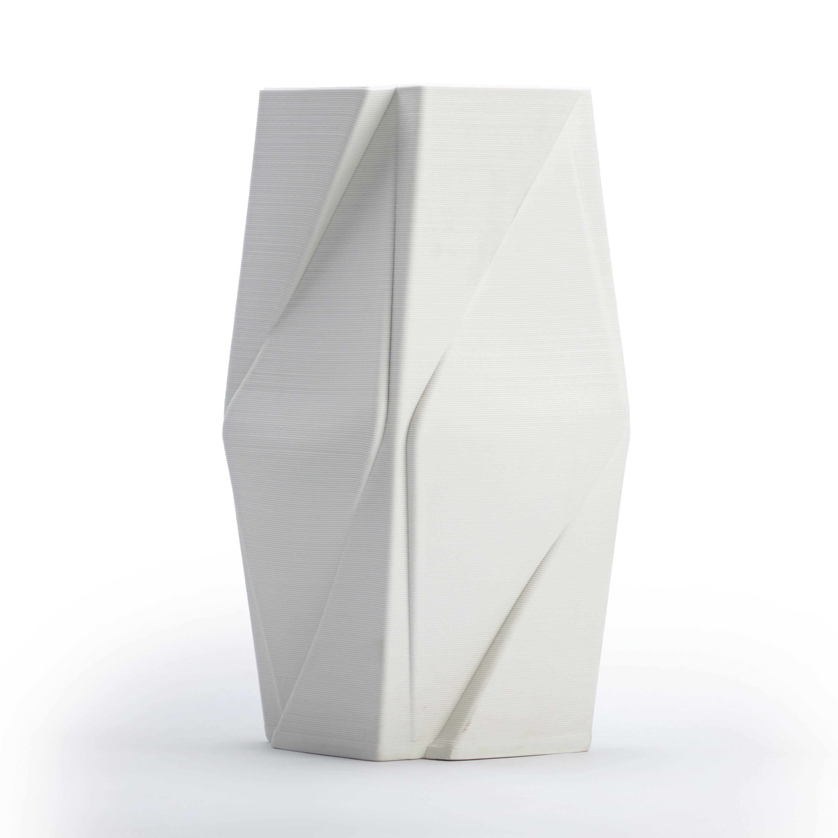 White Abstract Geometric Vase