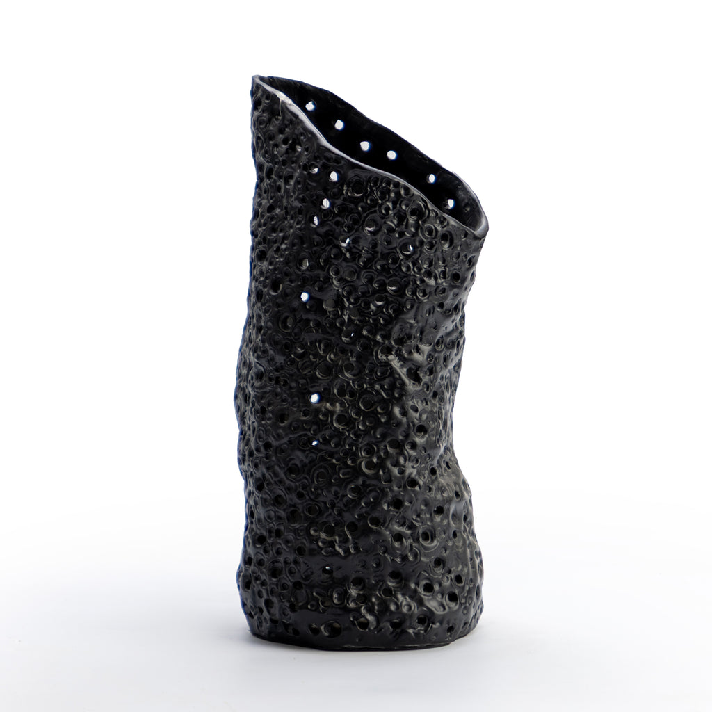 Black Textured Vase