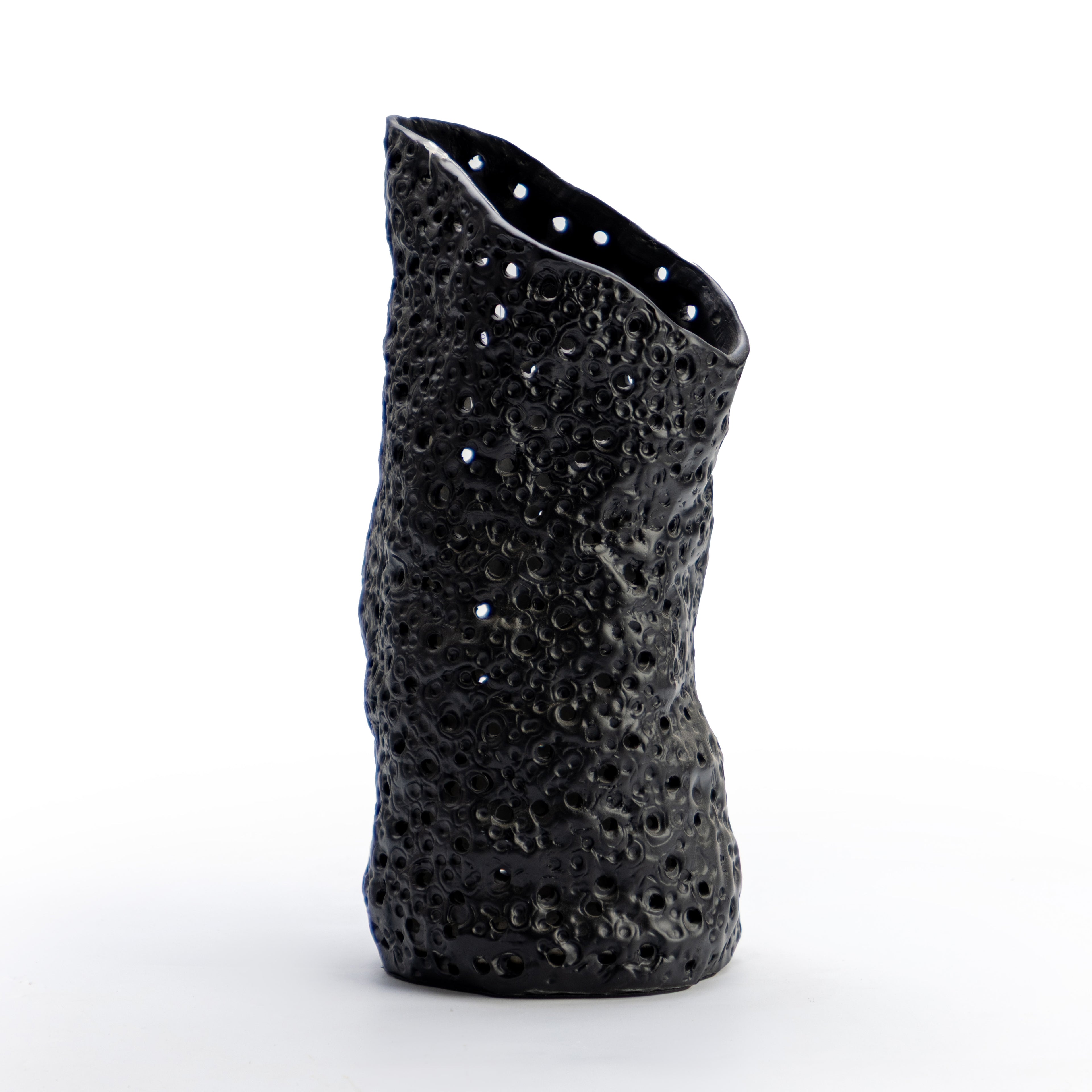 Black Textured Vase
