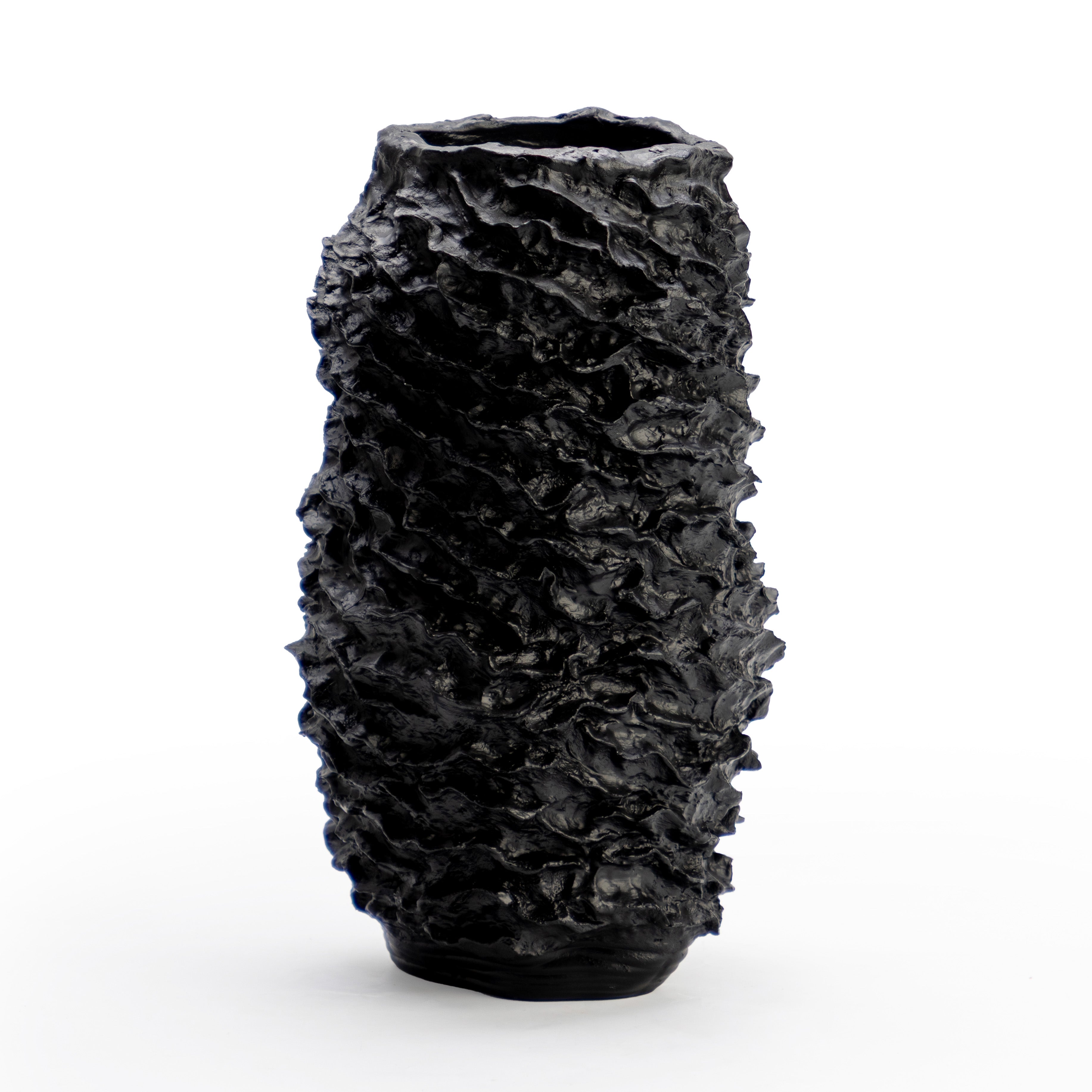 Black Textured Vase