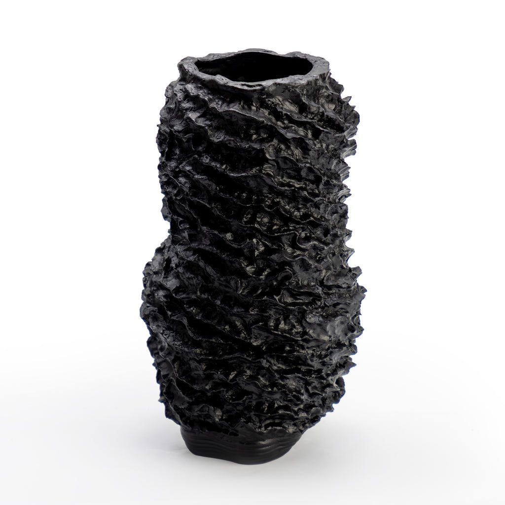 Black Textured Vase