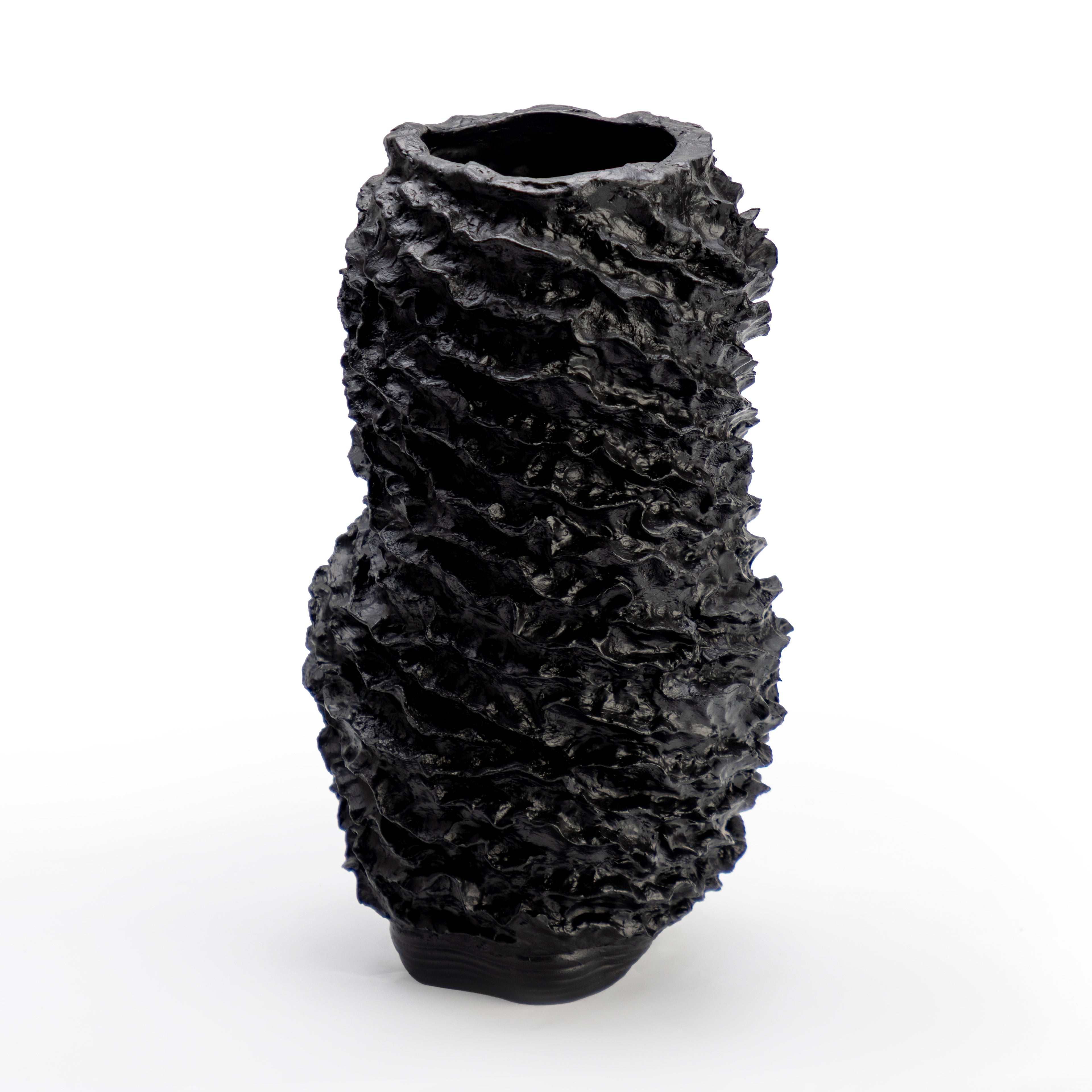 Black Textured Vase