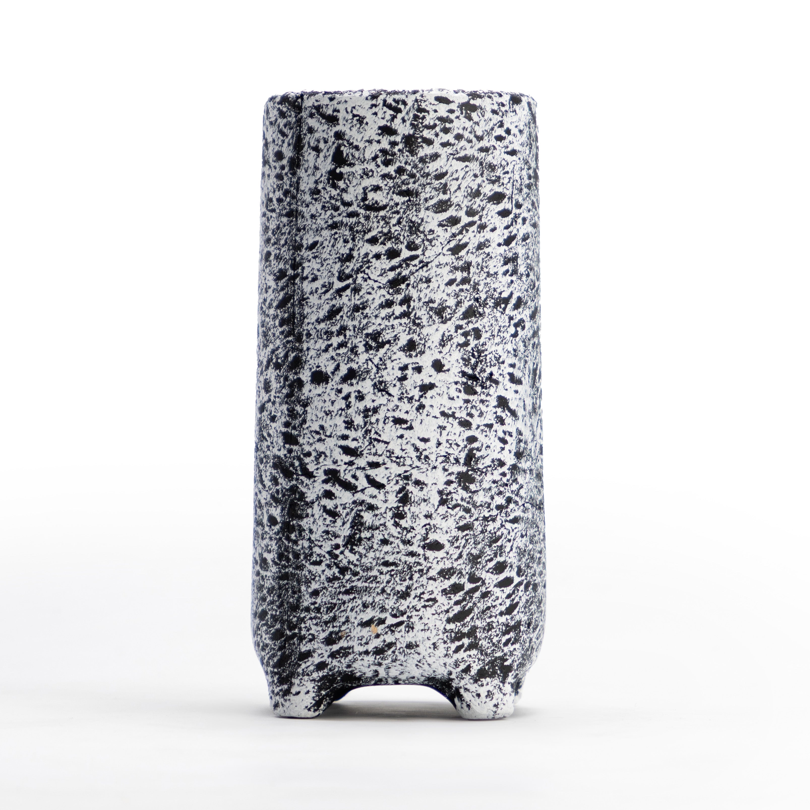 White and Black Splatter Vase