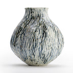 Blue and White Striped Pattern Vase