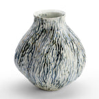 Blue and White Striped Pattern Vase